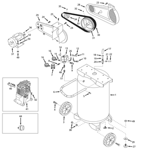 Tank Assembly Parts Diagram and Parts List for VT636701AJ  Campbell Hausfeld Compressor